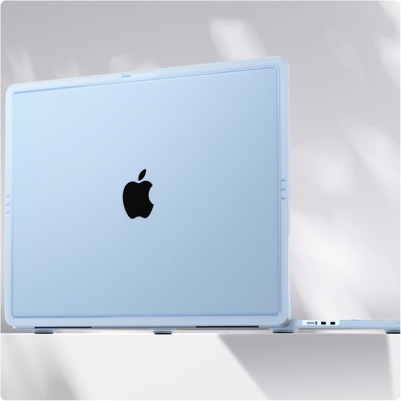 soonjet حافظة CrackGuard لجهاز MacBook Air مقاس 15 بوصة | M4 M3 M2 2025 2024 2023 | ترقية مضادة للتشقق | تطابق 100% مع اللون الرسمي | غلاف كمبيوتر محمول صلب | A3241 A3114 A2941 | أزرق سماوي شفاف - Image 1